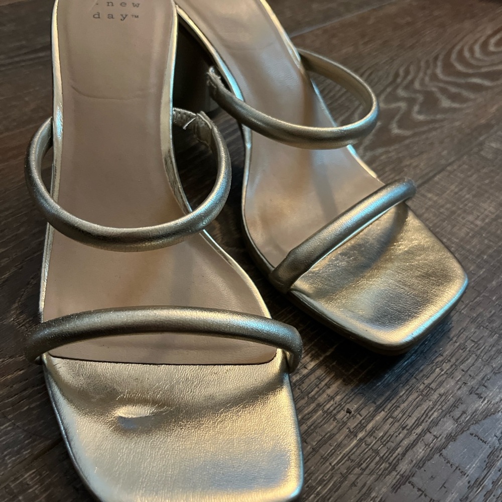 A New Day Metallic Gold Heeled Sandals